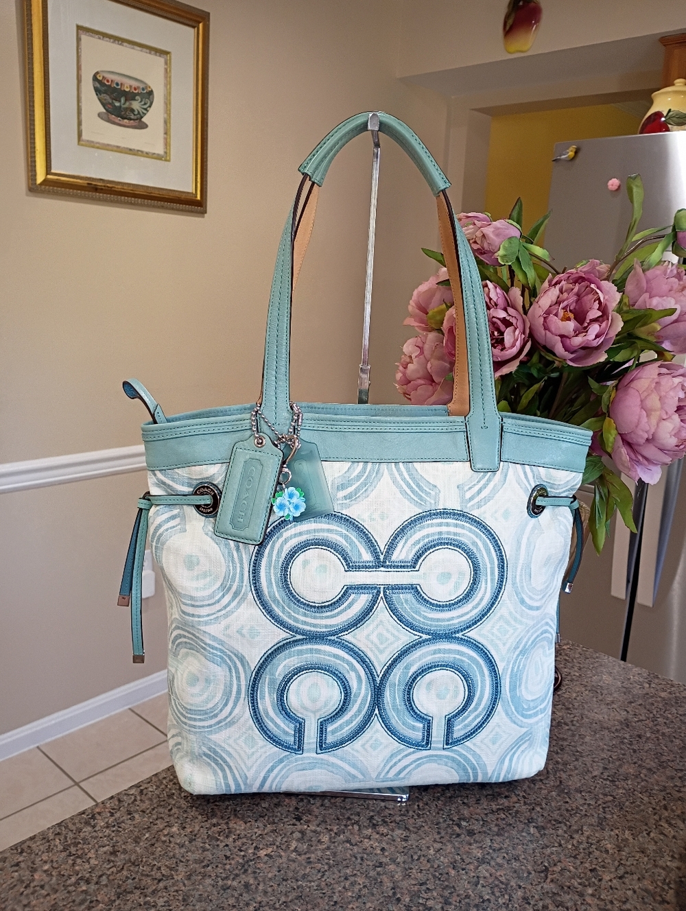 NWT Coach Audrey Signatute Op Art Swirl Tote - Picture 7 of 17